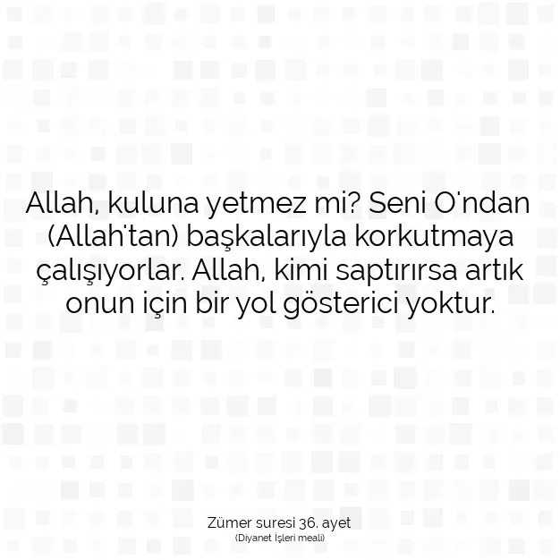 Ayetbul | Kuran Mealleri | Quran | Zümer suresi 36. ayet