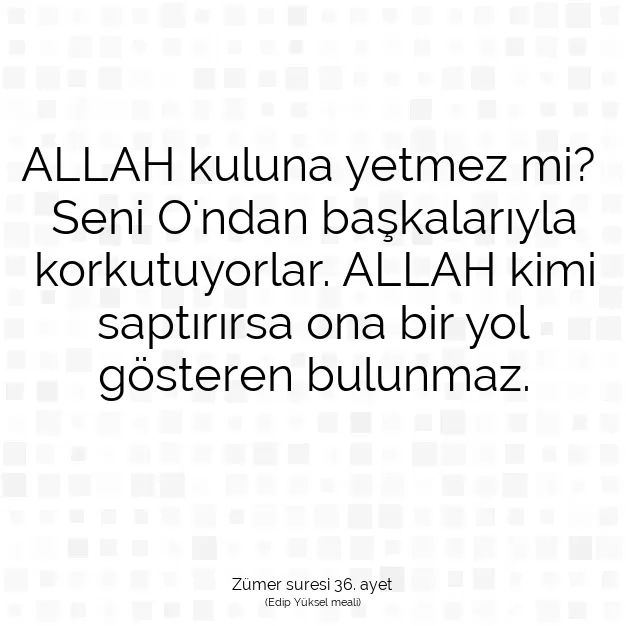 Ayetbul | Kuran Mealleri | Quran | Zümer suresi 36. ayet