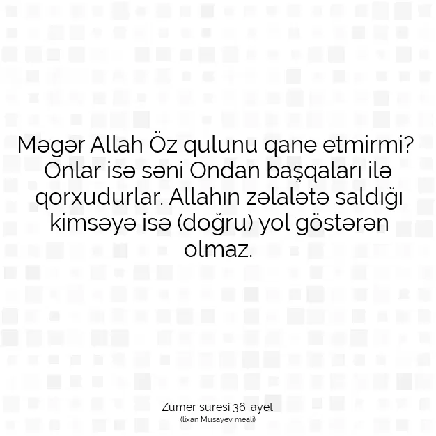 Ayetbul | Kuran Mealleri | Quran | Zümer suresi 36. ayet