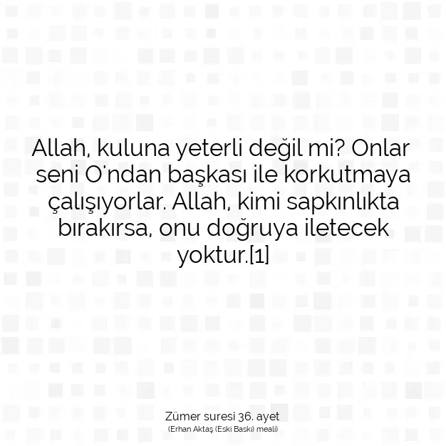 Ayetbul | Kuran Mealleri | Quran | Zümer suresi 36. ayet