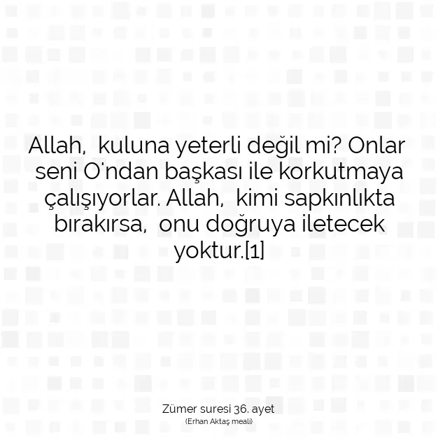 Ayetbul | Kuran Mealleri | Quran | Zümer suresi 36. ayet