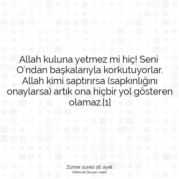 Ayetbul | Kuran Mealleri | Quran | Zümer suresi 36. ayet