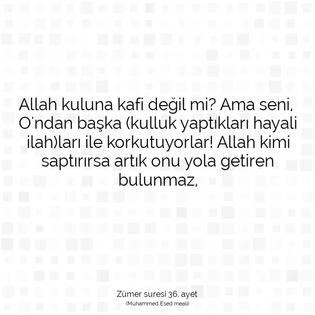 Ayetbul | Kuran Mealleri | Quran | Zümer suresi 36. ayet