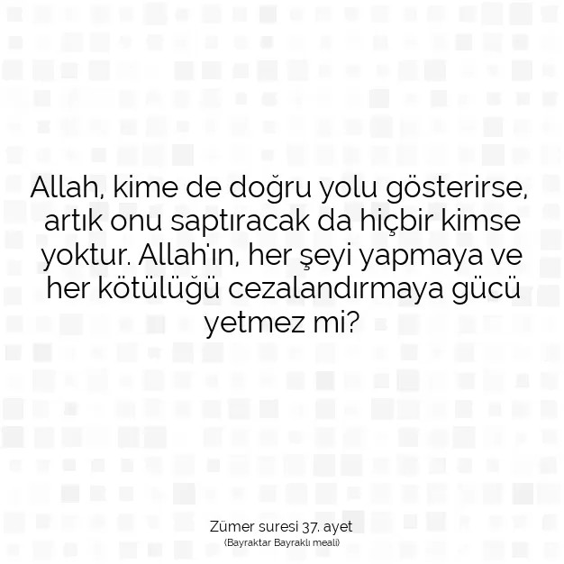 Ayetbul | Kuran Mealleri | Quran | Zümer suresi 37. ayet