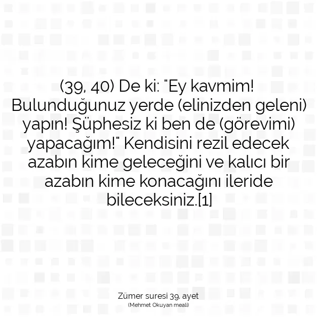 Ayetbul | Kuran Mealleri | Quran | Zümer suresi 39. ayet