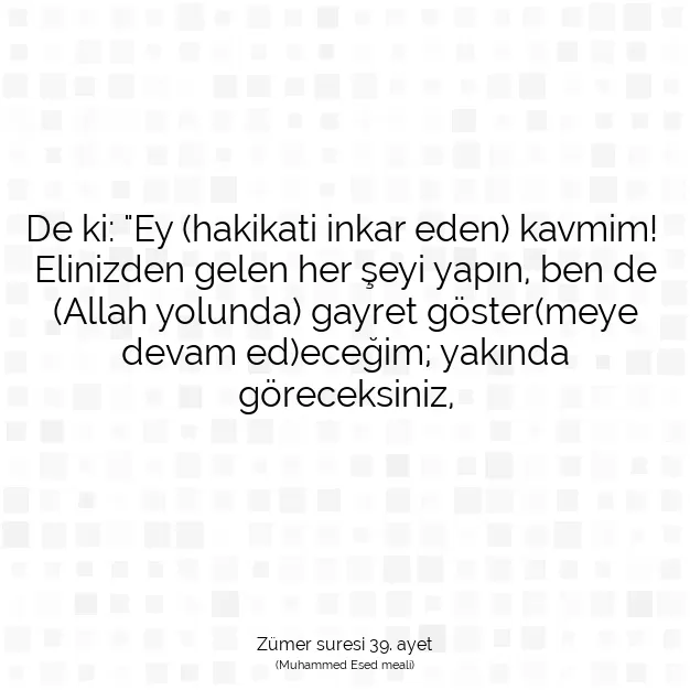 Ayetbul | Kuran Mealleri | Quran | Zümer suresi 39. ayet