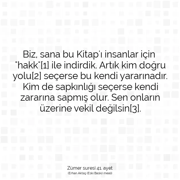 Ayetbul | Kuran Mealleri | Quran | Zümer suresi 41. ayet