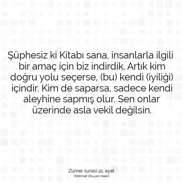 Ayetbul | Kuran Mealleri | Quran | Zümer suresi 41. ayet