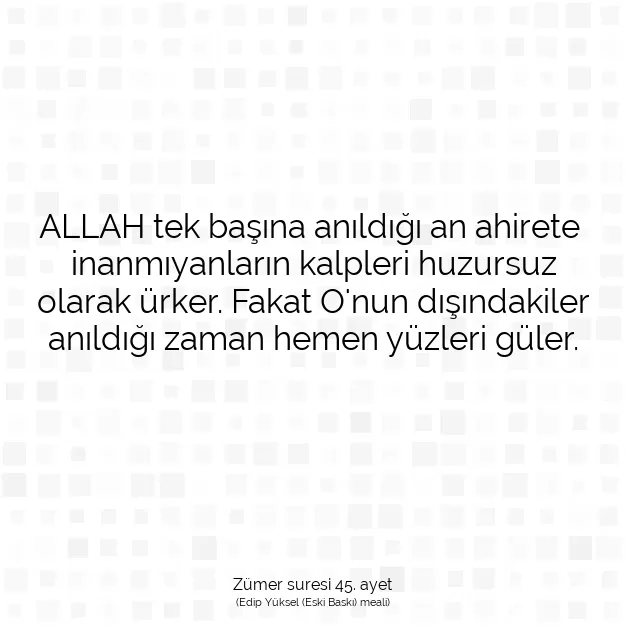 Ayetbul | Kuran Mealleri | Quran | Zümer suresi 45. ayet