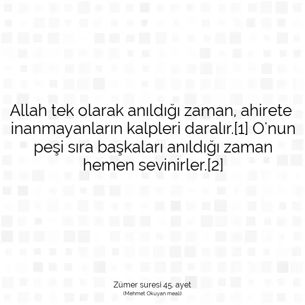 Ayetbul | Kuran Mealleri | Quran | Zümer suresi 45. ayet