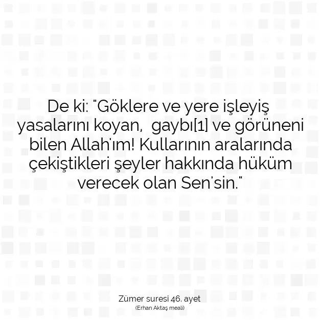 Ayetbul | Kuran Mealleri | Quran | Zümer suresi 46. ayet