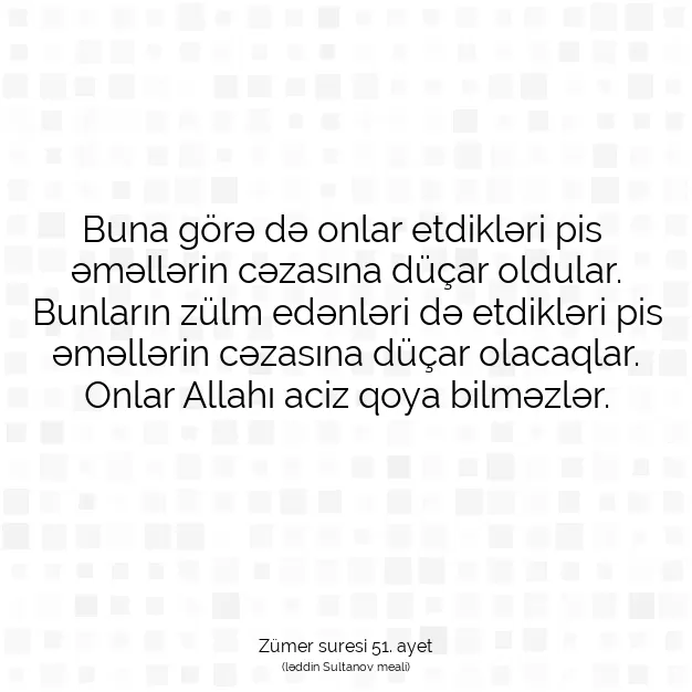 Ayetbul | Kuran Mealleri | Quran | Zümer suresi 51. ayet