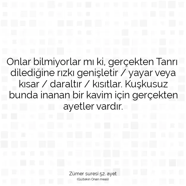 Ayetbul | Kuran Mealleri | Quran | Zümer suresi 52. ayet