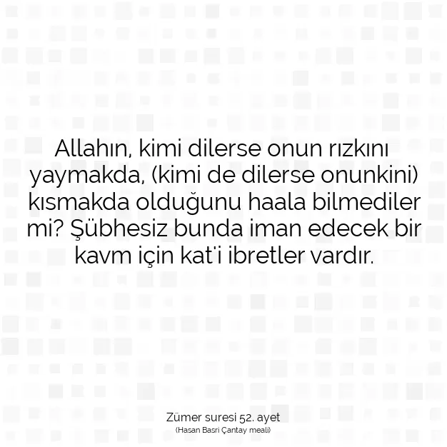 Ayetbul | Kuran Mealleri | Quran | Zümer suresi 52. ayet