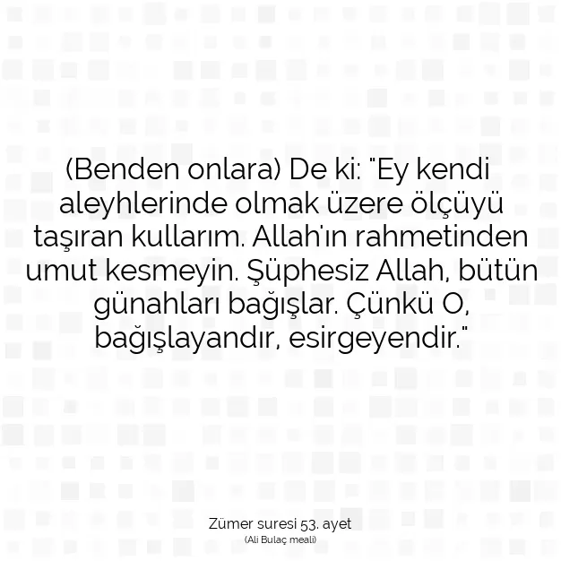 Ayetbul | Kuran Mealleri | Quran | Zümer suresi 53. ayet