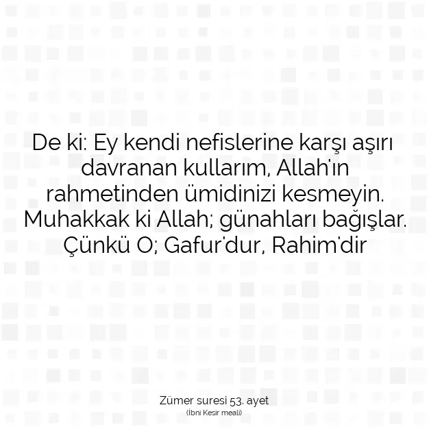 Ayetbul | Kuran Mealleri | Quran | Zümer suresi 53. ayet