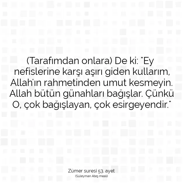 Ayetbul | Kuran Mealleri | Quran | Zümer suresi 53. ayet