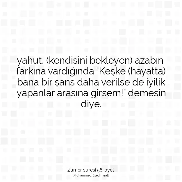 Ayetbul | Kuran Mealleri | Quran | Zümer suresi 58. ayet