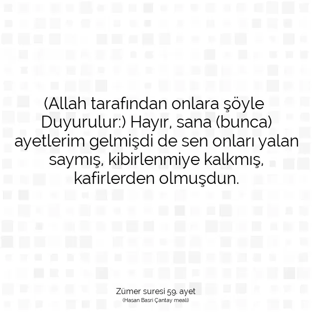 Ayetbul | Kuran Mealleri | Quran | Zümer suresi 59. ayet