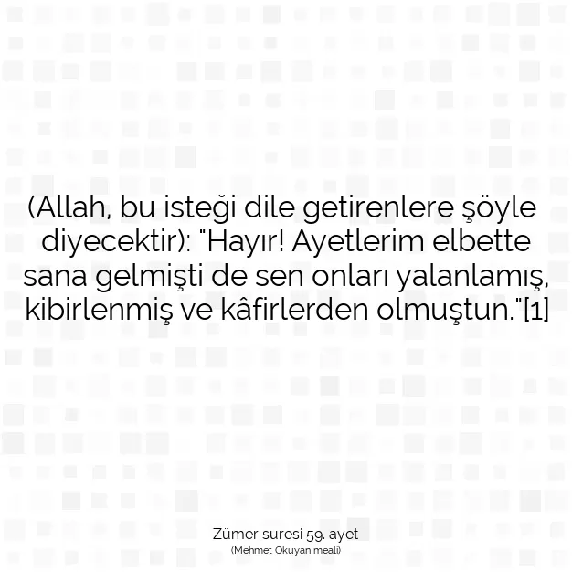 Ayetbul | Kuran Mealleri | Quran | Zümer suresi 59. ayet