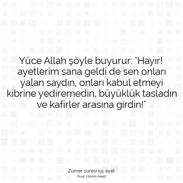 Ayetbul | Kuran Mealleri | Quran | Zümer suresi 59. ayet