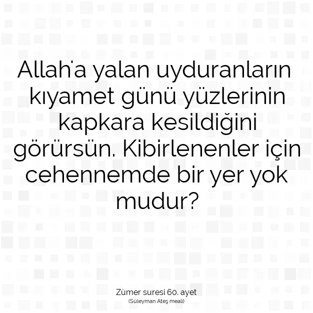 Ayetbul | Kuran Mealleri | Quran | Zümer suresi 60. ayet