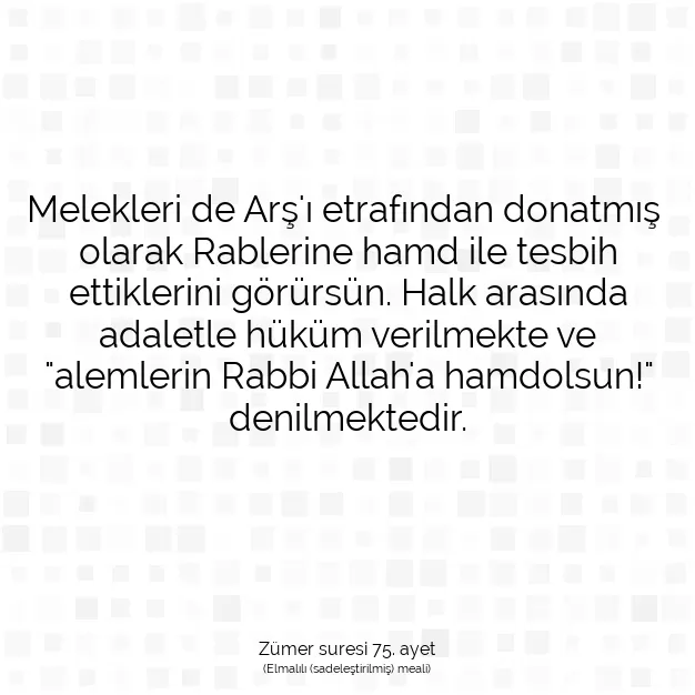 Ayetbul | Kuran Mealleri | Quran | Zümer suresi 75. ayet