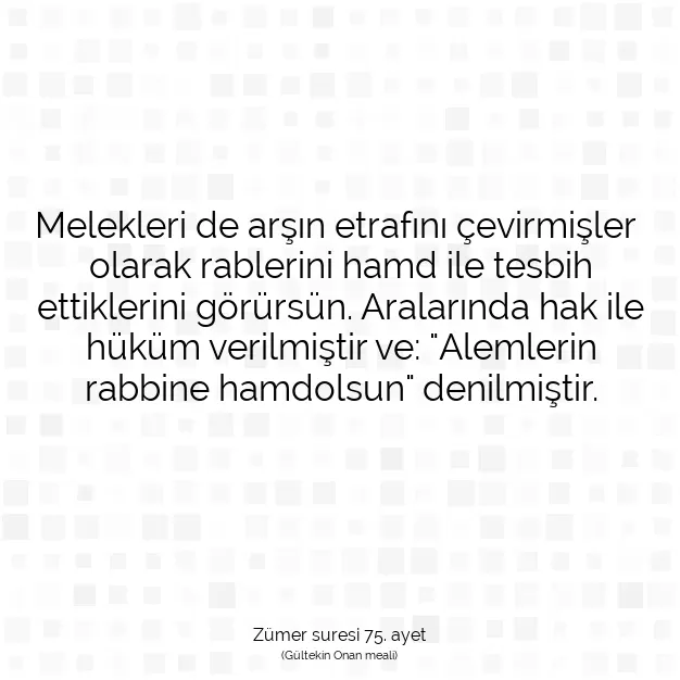 Ayetbul | Kuran Mealleri | Quran | Zümer suresi 75. ayet