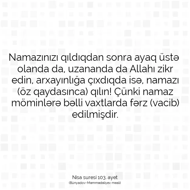 Ayetbul | Kuran Mealleri | Quran | Nisa suresi 103. ayet