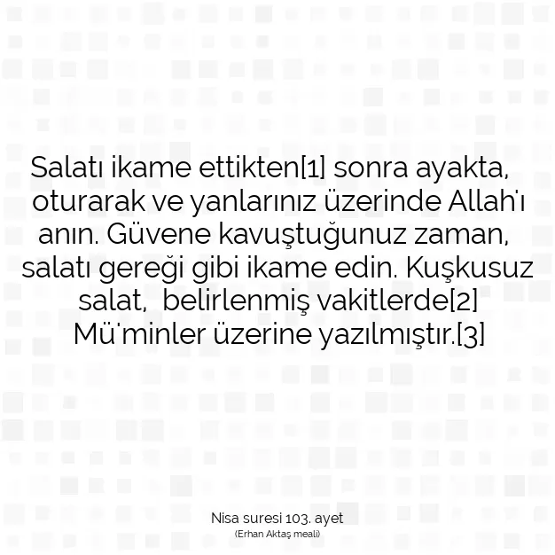 Ayetbul | Kuran Mealleri | Quran | Nisa suresi 103. ayet