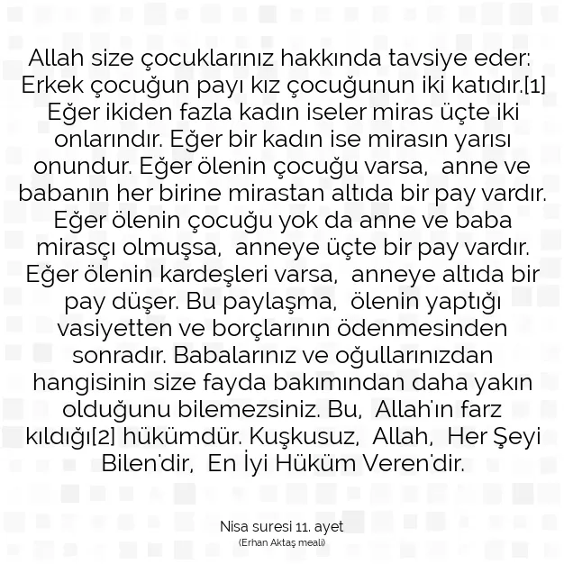 Ayetbul | Kuran Mealleri | Quran | Nisa suresi 11. ayet