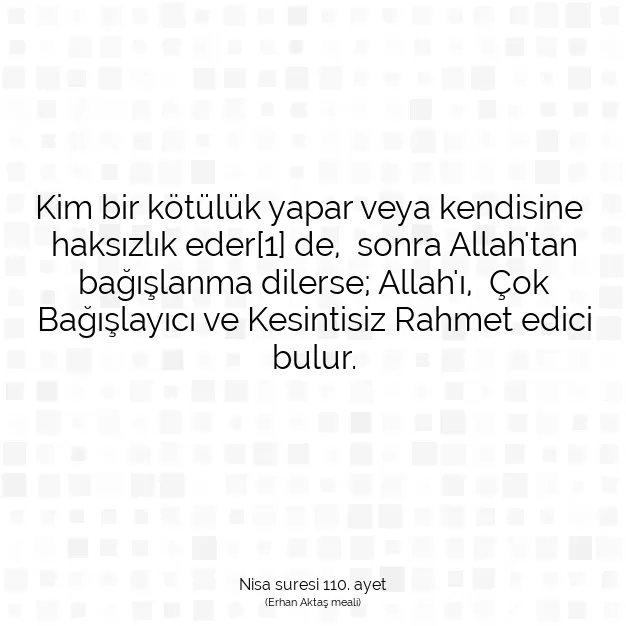 Ayetbul | Kuran Mealleri | Quran | Nisa suresi 110. ayet