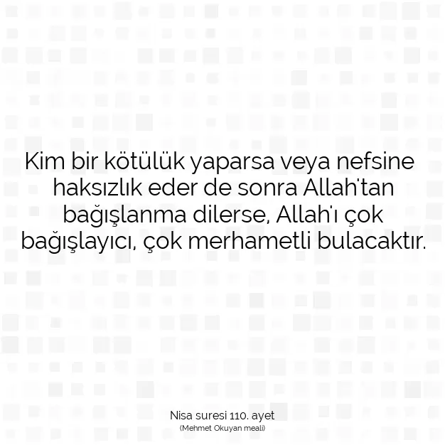 Ayetbul | Kuran Mealleri | Quran | Nisa suresi 110. ayet