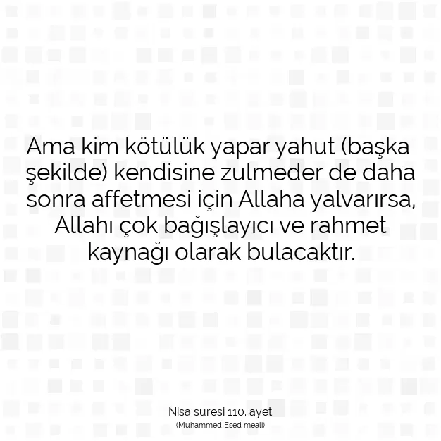 Ayetbul | Kuran Mealleri | Quran | Nisa suresi 110. ayet