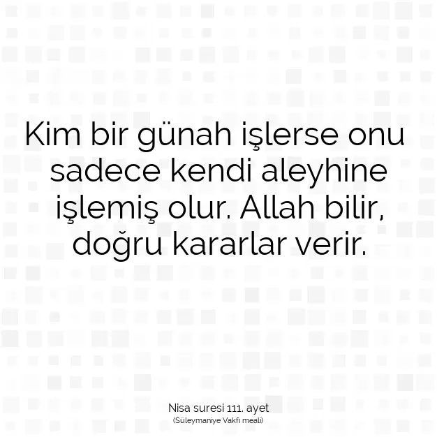 Ayetbul | Kuran Mealleri | Quran | Nisa suresi 111. ayet