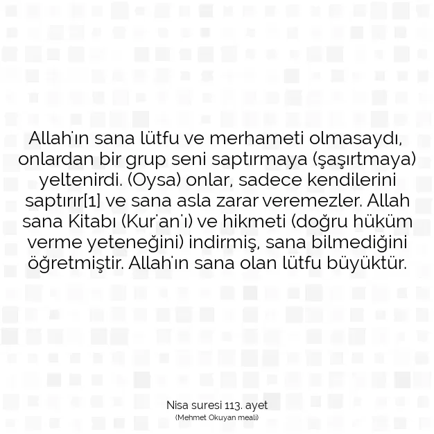 Ayetbul | Kuran Mealleri | Quran | Nisa suresi 113. ayet