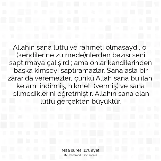 Ayetbul | Kuran Mealleri | Quran | Nisa suresi 113. ayet