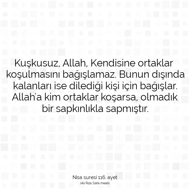 Ayetbul | Kuran Mealleri | Quran | Nisa suresi 116. ayet