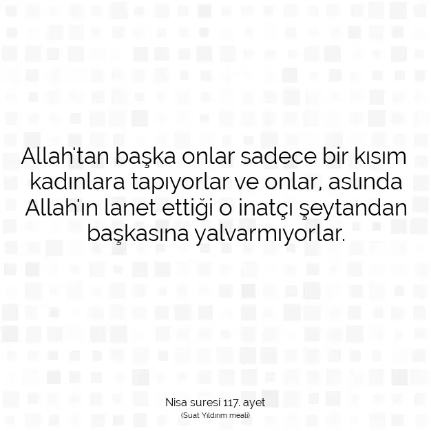 Ayetbul | Kuran Mealleri | Quran | Nisa suresi 117. ayet