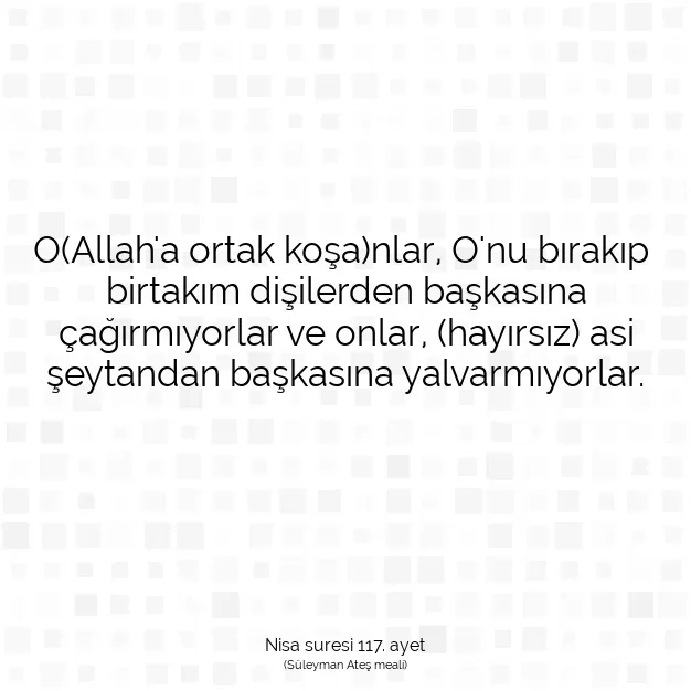 Ayetbul | Kuran Mealleri | Quran | Nisa suresi 117. ayet