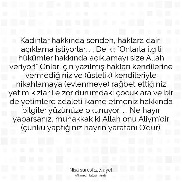 Ayetbul | Kuran Mealleri | Quran | Nisa suresi 127. ayet