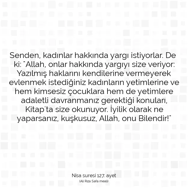 Ayetbul | Kuran Mealleri | Quran | Nisa suresi 127. ayet