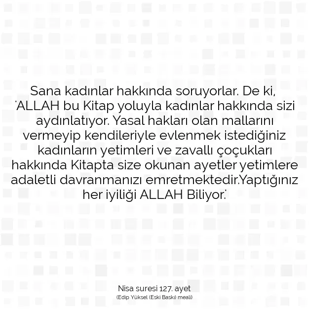 Ayetbul | Kuran Mealleri | Quran | Nisa suresi 127. ayet