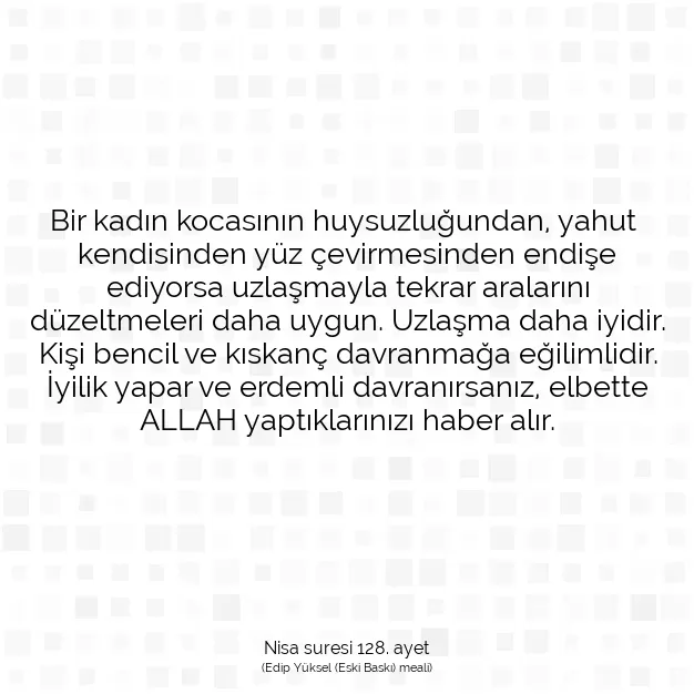 Ayetbul | Kuran Mealleri | Quran | Nisa suresi 128. ayet