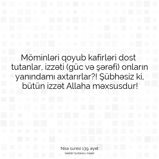 Ayetbul | Kuran Mealleri | Quran | Nisa suresi 139. ayet