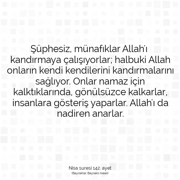 Ayetbul | Kuran Mealleri | Quran | Nisa suresi 142. ayet