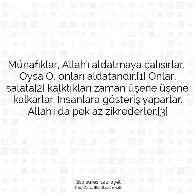 Ayetbul | Kuran Mealleri | Quran | Nisa suresi 142. ayet