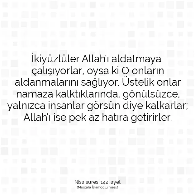 Ayetbul | Kuran Mealleri | Quran | Nisa suresi 142. ayet