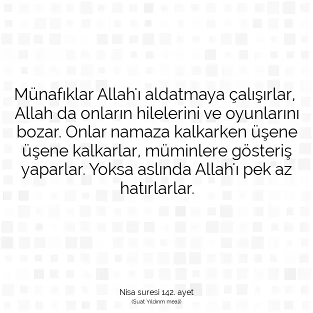 Ayetbul | Kuran Mealleri | Quran | Nisa suresi 142. ayet