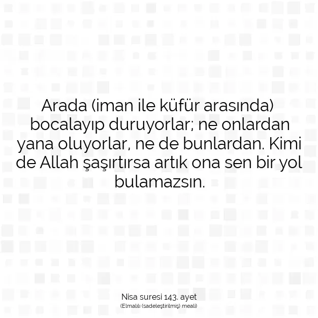 Ayetbul | Kuran Mealleri | Quran | Nisa suresi 143. ayet